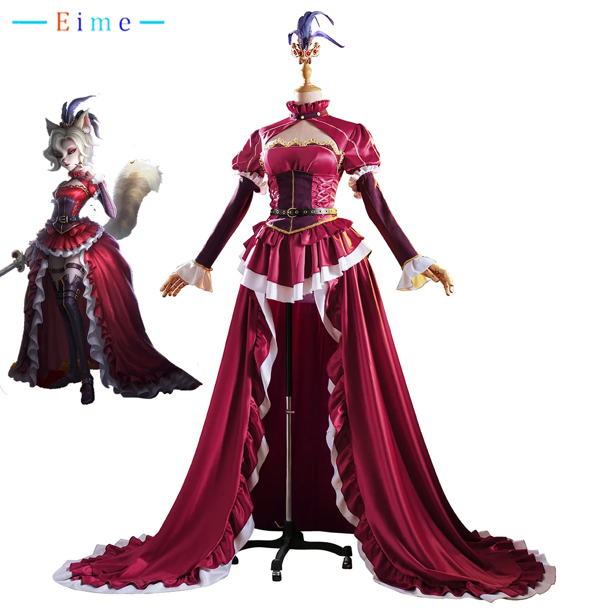 Костюм кралица кървавата Мери за cosplay, детска идентичност V, костюм за cosplay, червена рокля, униформи за Хелоуин, аниме облекло по поръчка