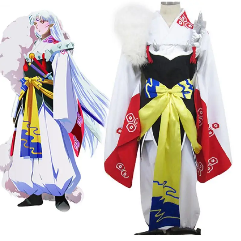 Унисекс аниме Cos Inuyasha Sesshoumaru кимоно Костюми за cosplay, Комплекти размер