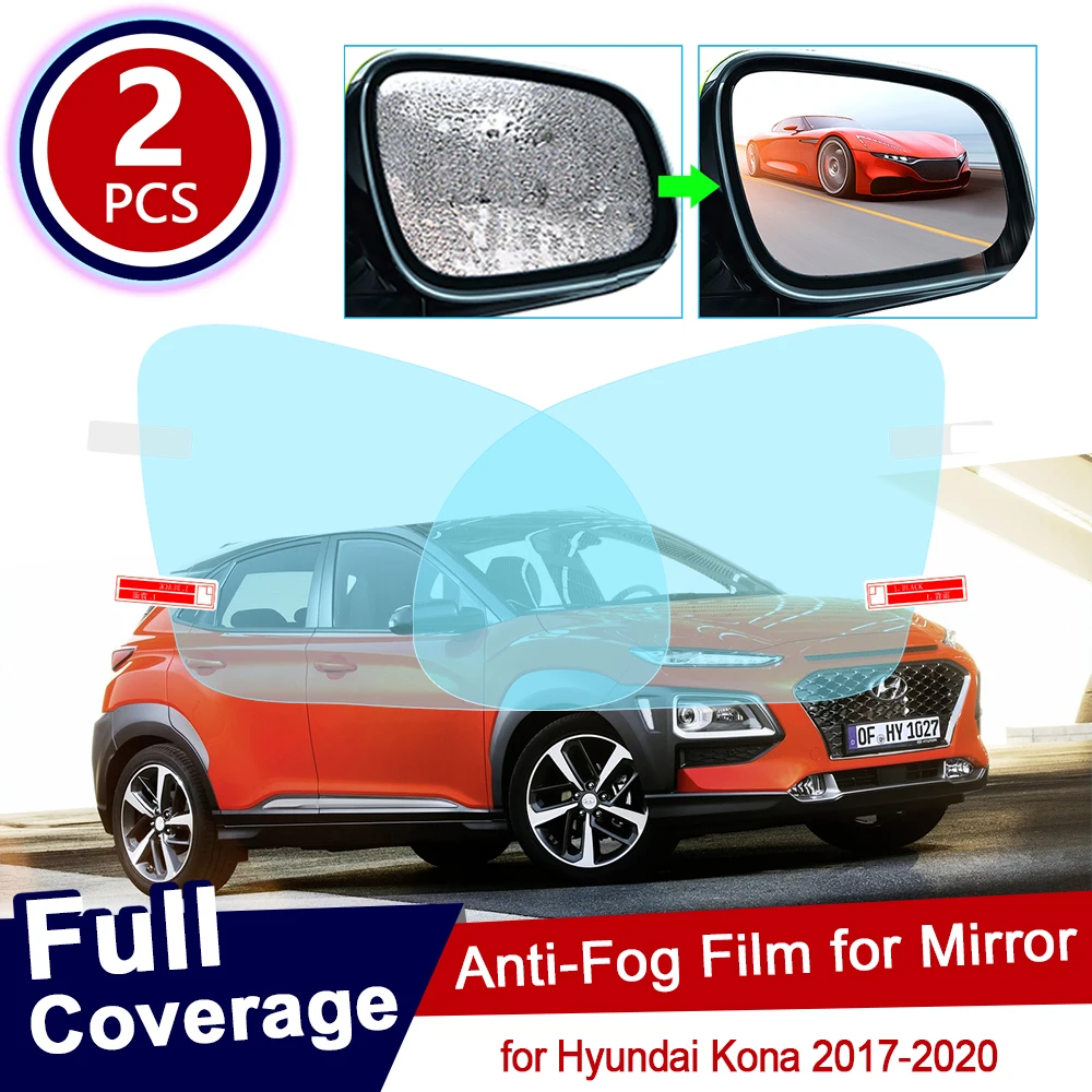 за Hyundai Кона 2017 ~ 2020, пълно покритие на противотуманной фолио, Огледало за обратно виждане, непромокаеми прозрачни фарове за филм, автомобилни аксесоари, 2018 2019