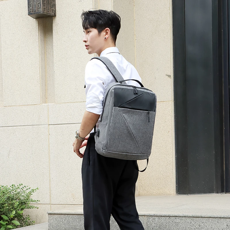 2023 Нови мъжки раници от модерен популярна плат Оксфорд USB, богат на функции ежедневни бизнес чанта за отдих, чанти за лаптоп на рамото за момчета